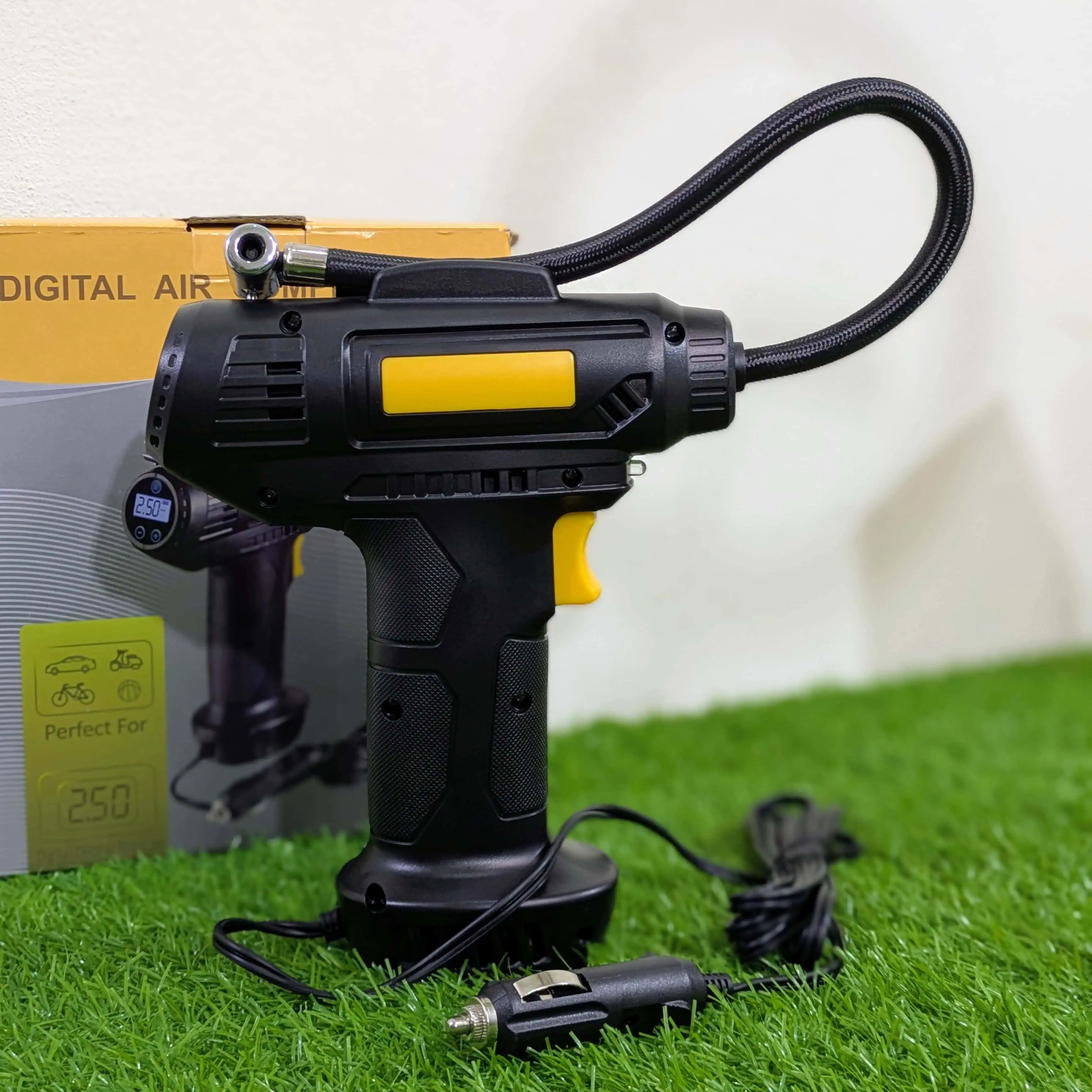 Digital Air Compressor for Car — 12V Portable Tyre  Inflator with LCD Display & Auto Shut-Off