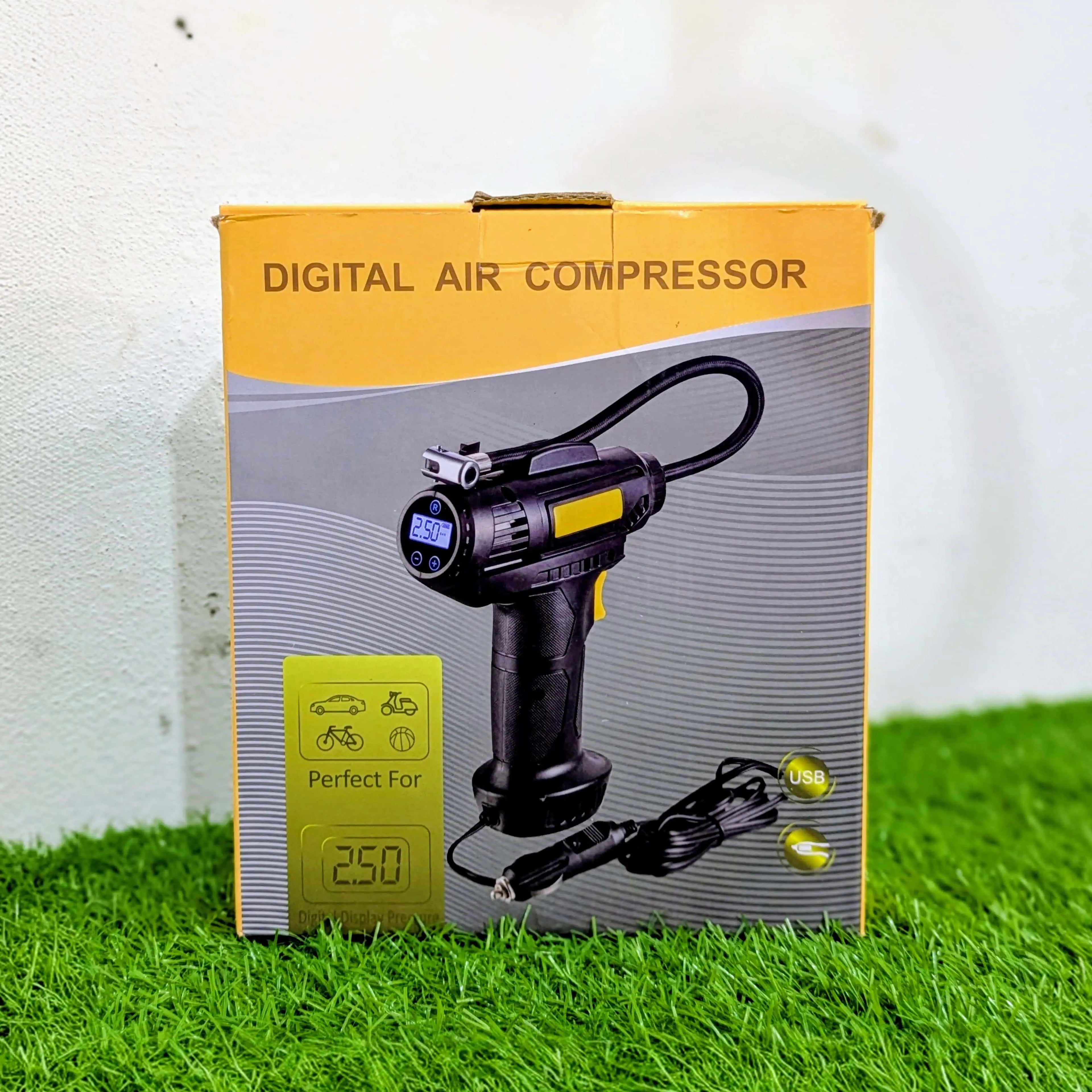 Digital Air Compressor for Car — 12V Portable Tyre  Inflator with LCD Display & Auto Shut-Off